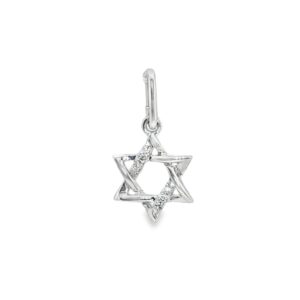 14K WG .65gr Star Of David Diamond Necklace Charm