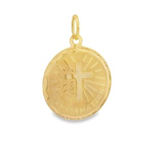 14K Yellow Gold Round Confirmation Charm with 0.76g Gross Weight