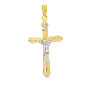 14K Yellow Gold INRI Cross Charm with 1.02g Gross Weight