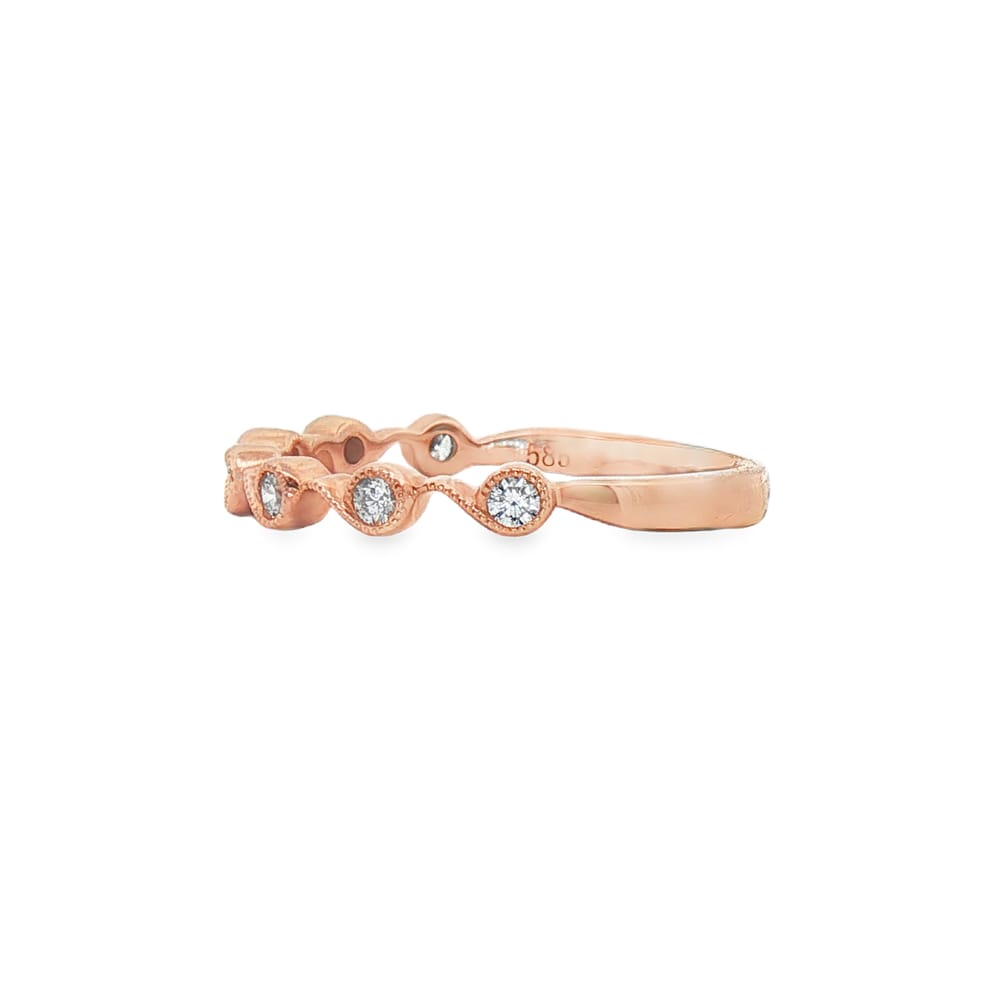 14K Rose Gold Stackable Diamond Ring