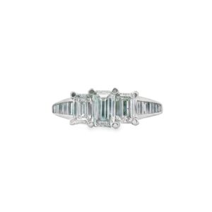14K White Gold approximately 1.75ctw Emerald Cut Diamond Ring