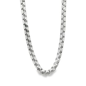 Men's Rhodium-Plated .925 Silver Necklace - 22 Inch Length