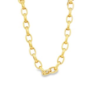 18" Franco Stellari Yellow Gold Oval Link Necklace 17.19g