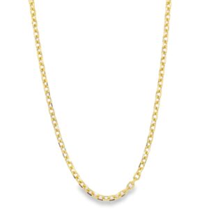 14K Gold Yellow 24" Women’s 2.2mm Dia-Cut Cable Chain 6.32g