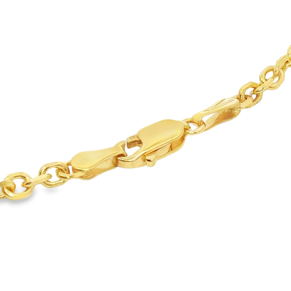 14K Yellow Gold 24-Inch 3.1mm Diamond-Cut Cable Chain 13.69g