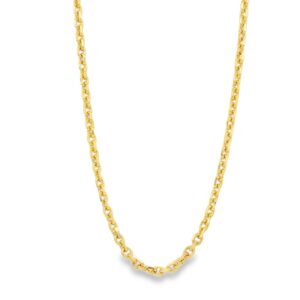 14K Yellow Gold 24-Inch 3.1mm Diamond-Cut Cable Chain 13.69g