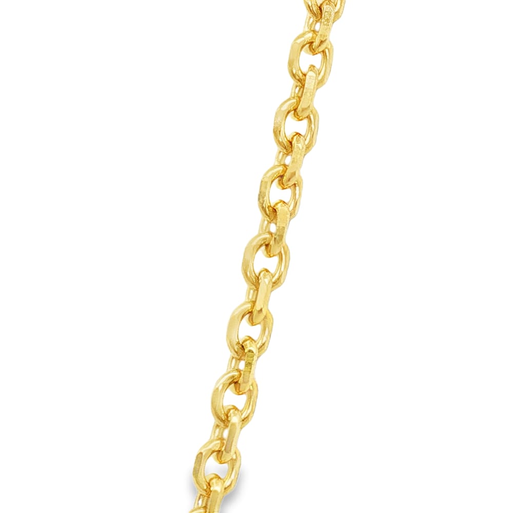 14K Yellow Gold 24-Inch 3.1mm Diamond-Cut Cable Chain 13.69g