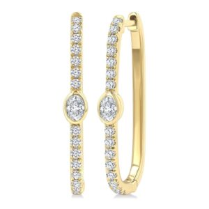 Oval Shape Diamond Fashion Hoop Earrings - 2.70g - 0.44ctw
