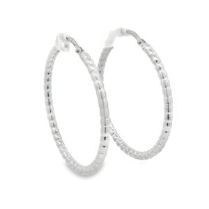 Franco Stellari .925 Silver Women's Bead Hoop Earrings - SE-1432 Model