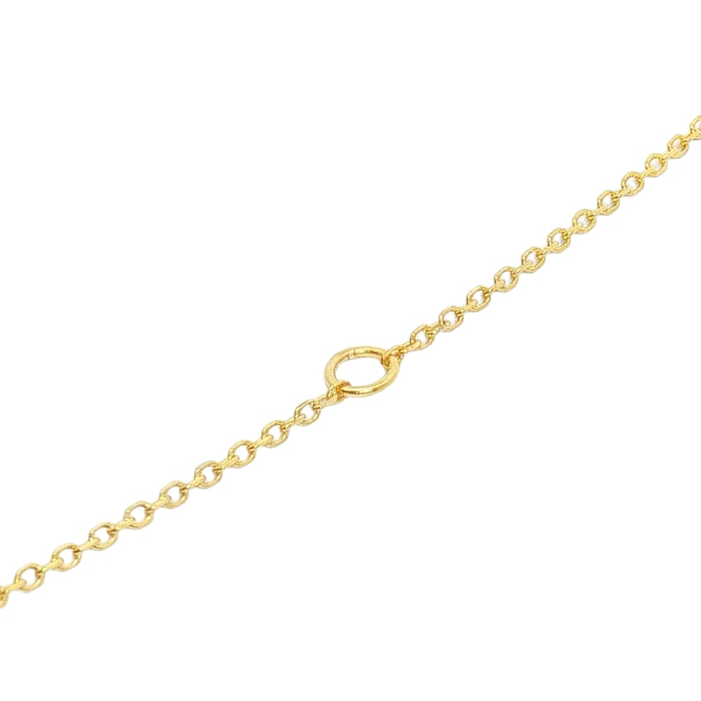 14K Gold Reversible Yellow and White Two Tone Beaded Cross Charm - 18" Length, 2.39g Weight