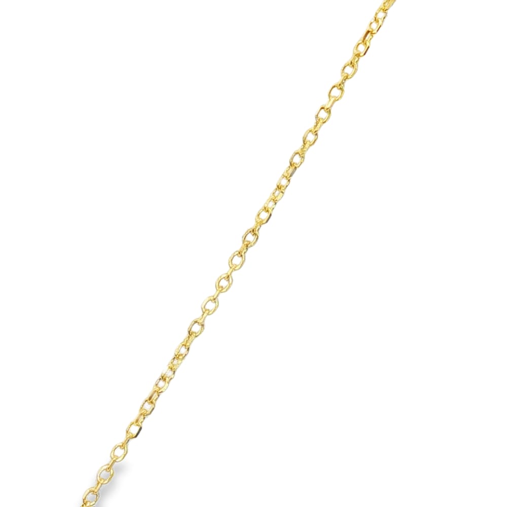 14K Gold Reversible Yellow and White Two Tone Beaded Cross Charm - 18" Length, 2.39g Weight