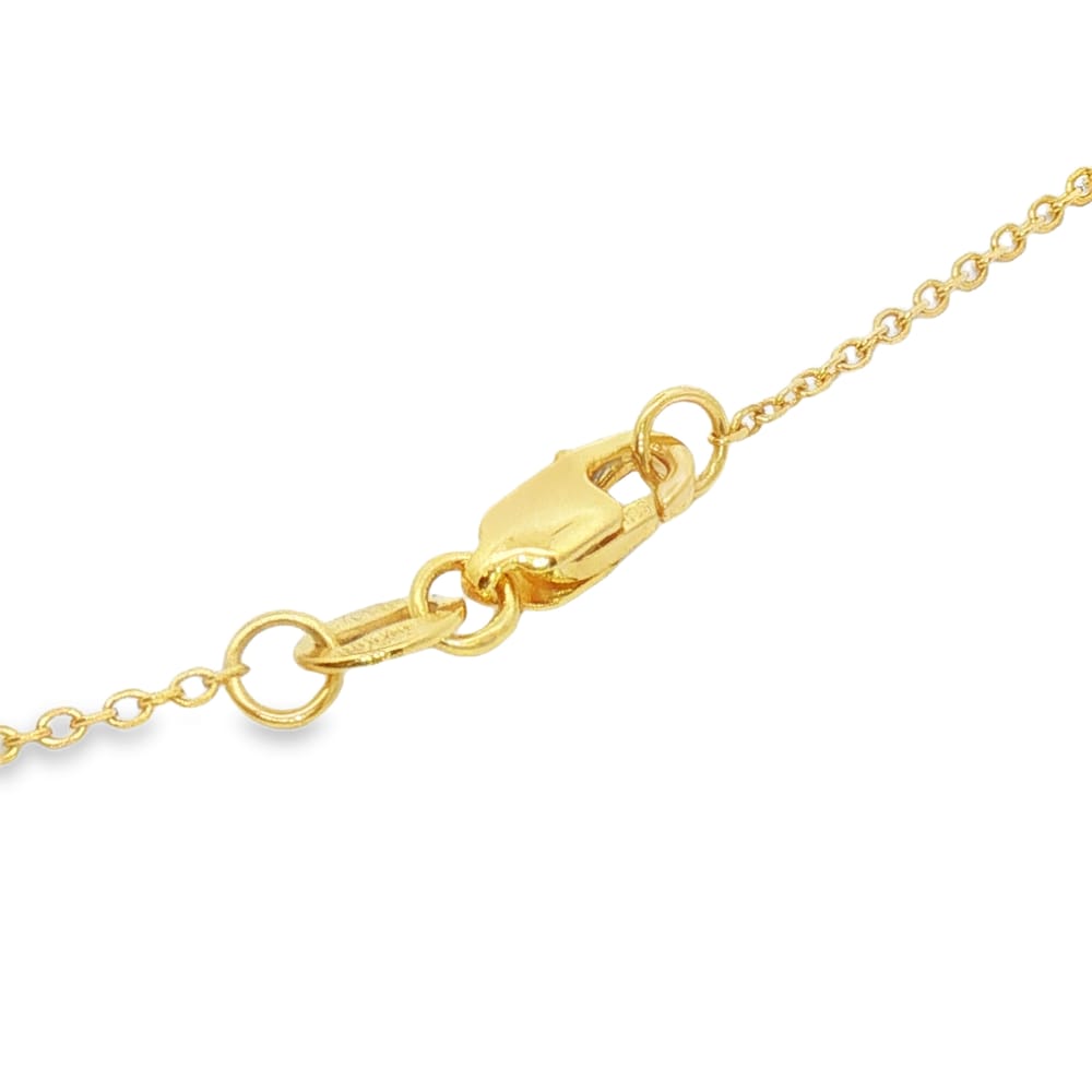 14K Gold Reversible Yellow and White Two Tone Beaded Cross Charm - 18" Length, 2.39g Weight
