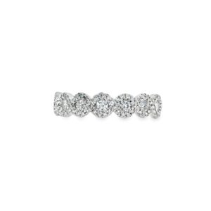 14K White Gold Diamond 7 Cluster Band