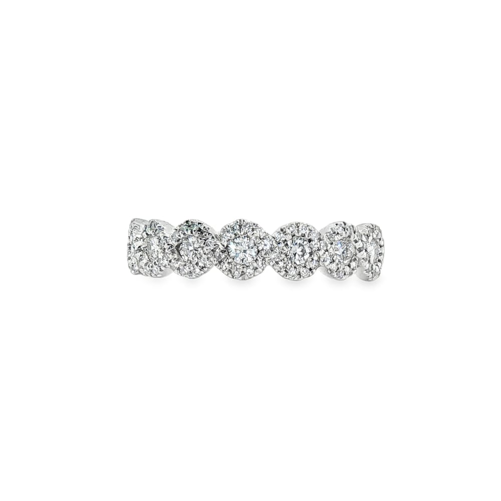 14K White Gold Diamond 7 Cluster Band