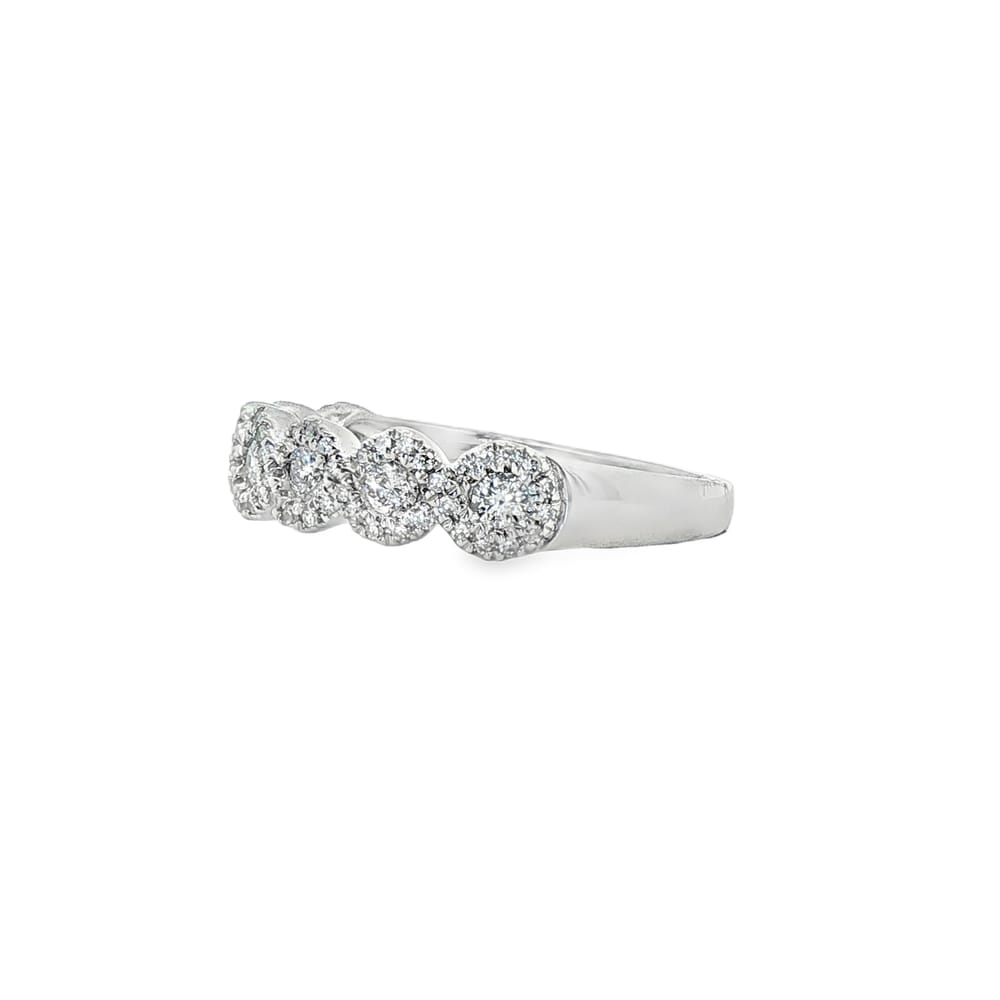 14K White Gold Diamond 7 Cluster Band