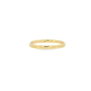 14K Yellow Gold 2mm Lightweight Comfort-Fit Half Round Band Size 7