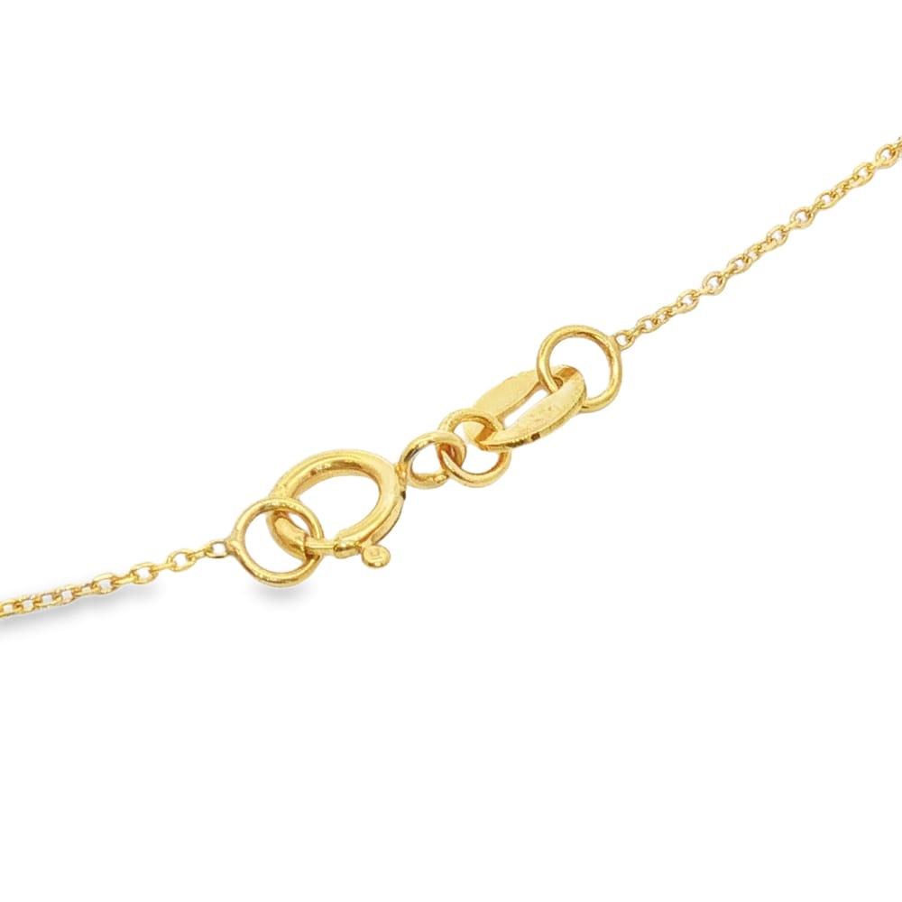 14K Yellow Gold Diamond and Emerald Pendant with 25 Stones Total Weight 0.14ctw