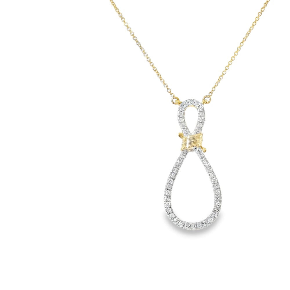 14K Yellow Gold Diamond Tassel Pendant with 44 Round Stones