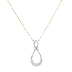 14K Yellow Gold Diamond Tassel Pendant with 44 Round Stones