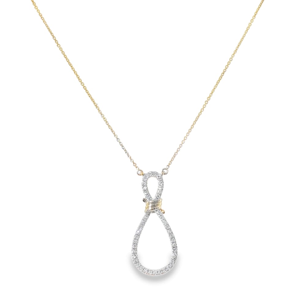 14K Yellow Gold Diamond Tassel Pendant with 44 Round Stones