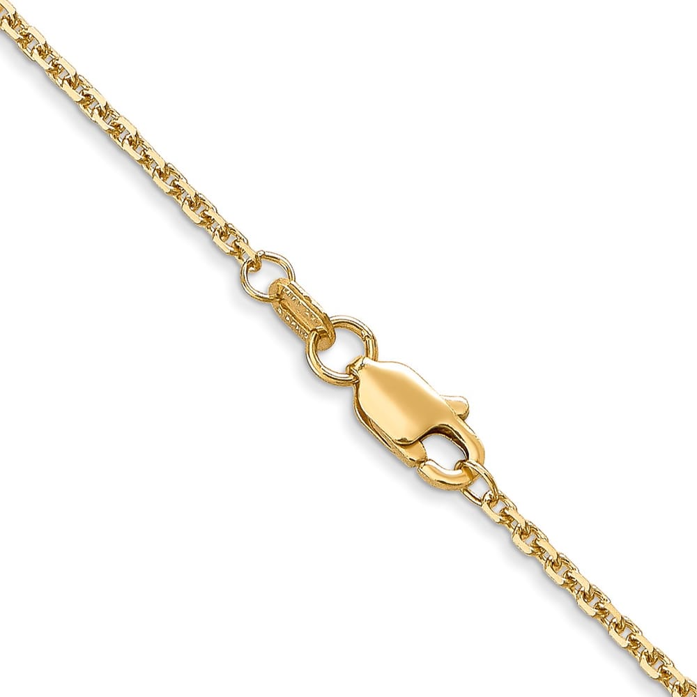 14K Yellow Gold 1.45mm Solid Diamond-Cut Cable Chain - 20 Inches
