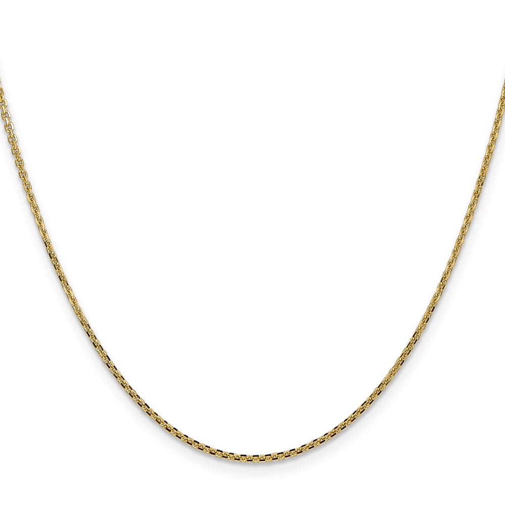 14K Yellow Gold 1.45mm Solid Diamond-Cut Cable Chain - 20 Inches