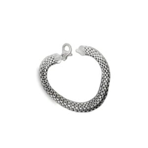 SS Domed Checker Link Bracelet 7.5"