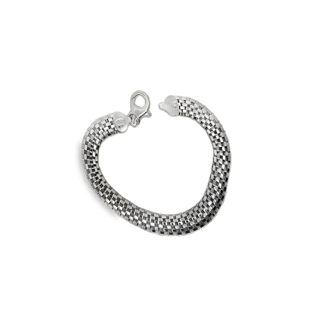 SS Domed Checker Link Bracelet 7.5"