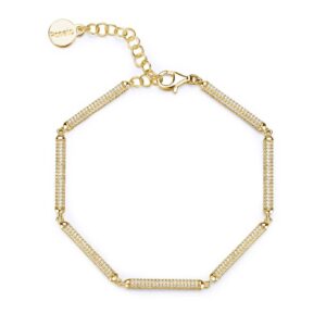 Rosato Bianca Gold Plated .925 Sterling Silver Soft Bracelet - 8 Inches w/ Extenders