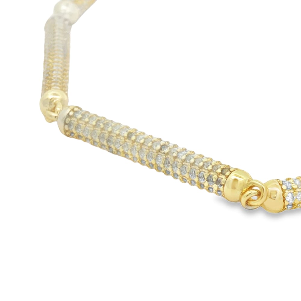 Rosato Bianca Gold Plated .925 Sterling Silver Soft Bracelet - 8 Inches w/ Extenders