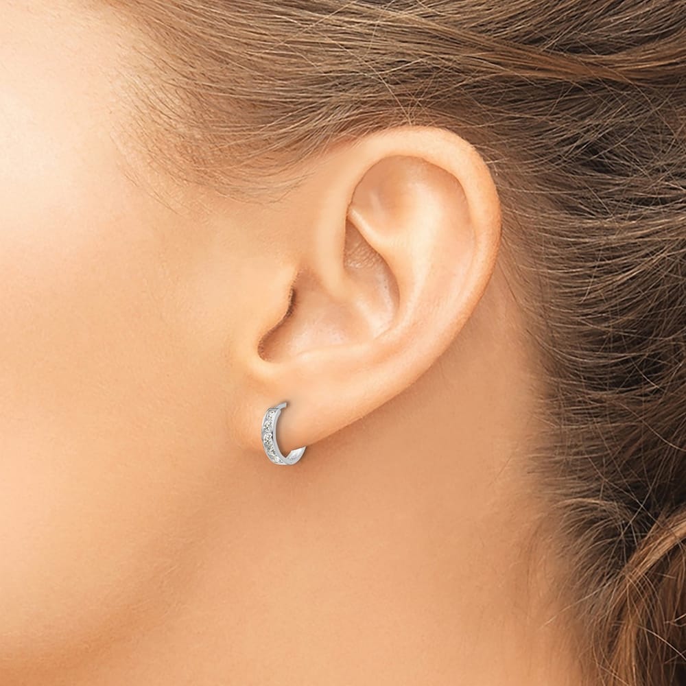 14K White Gold Cubic Zirconia Stud Earrings