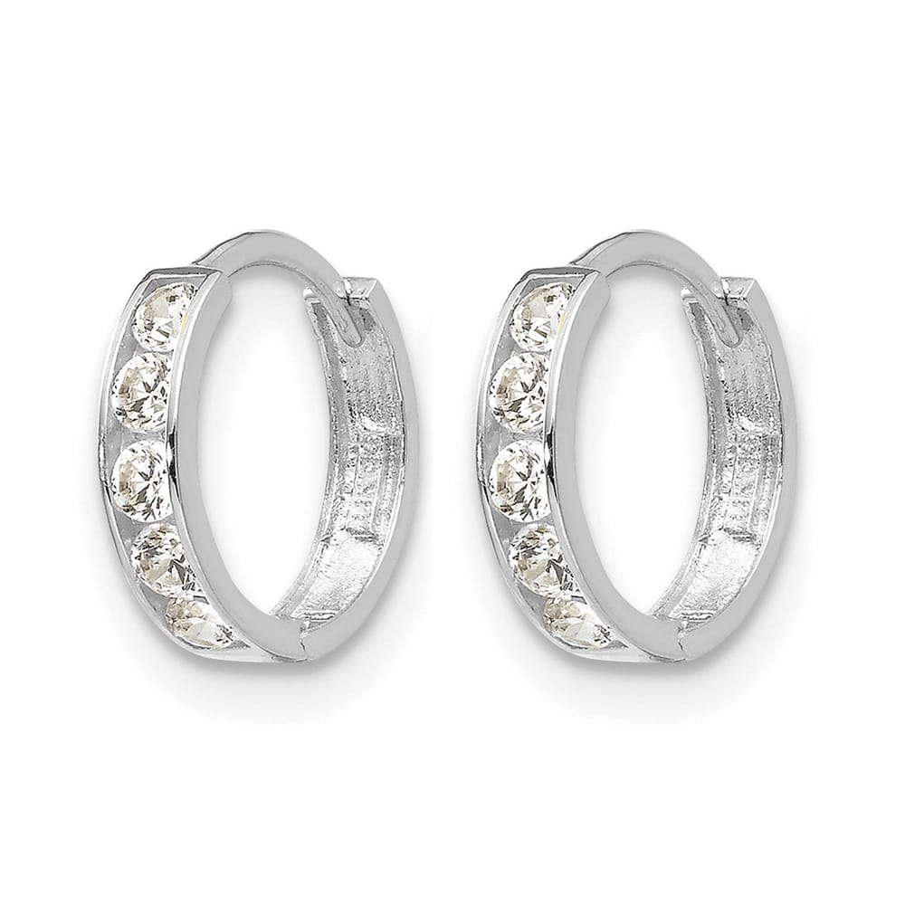 14K White Gold Cubic Zirconia Stud Earrings