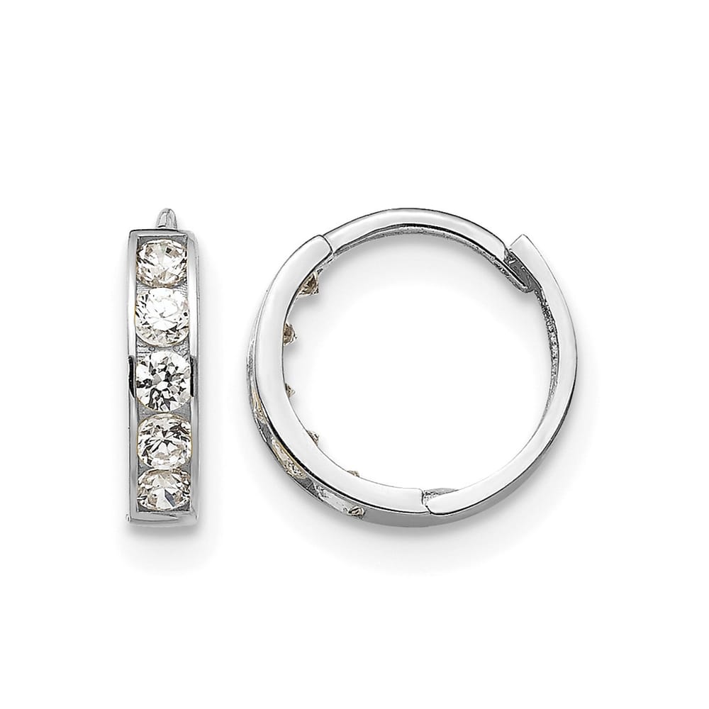 14K White Gold Cubic Zirconia Stud Earrings