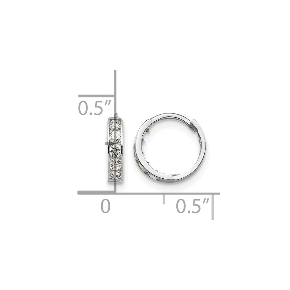 14K White Gold Cubic Zirconia Stud Earrings