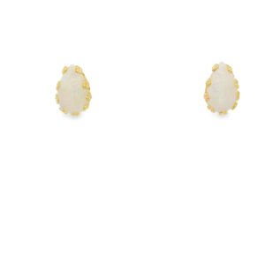 14K Gold Pear Shaped Opal Earrings