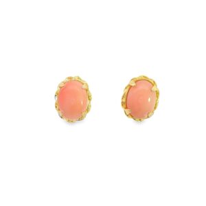 14K Yellow Gold Coral Earrings