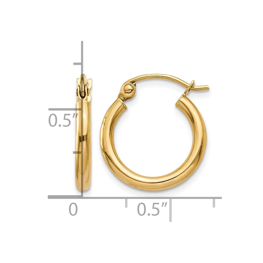14K Yellow Gold Polished Women's Earrings 0.82g