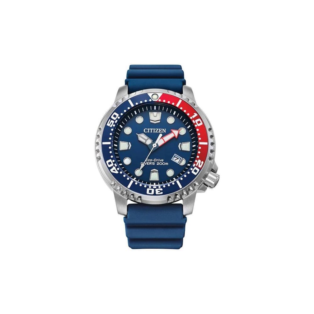 Citizen Promaster Eco-Drive Dive Watch for Men with Blue and Red Bezel