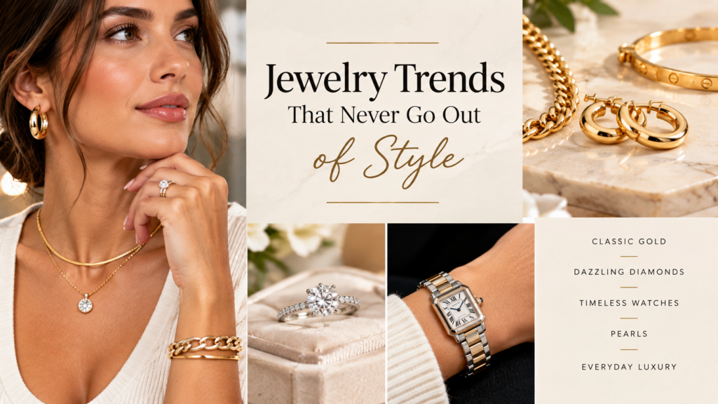 an image of a woman with various jewelry on showing jewelry trends